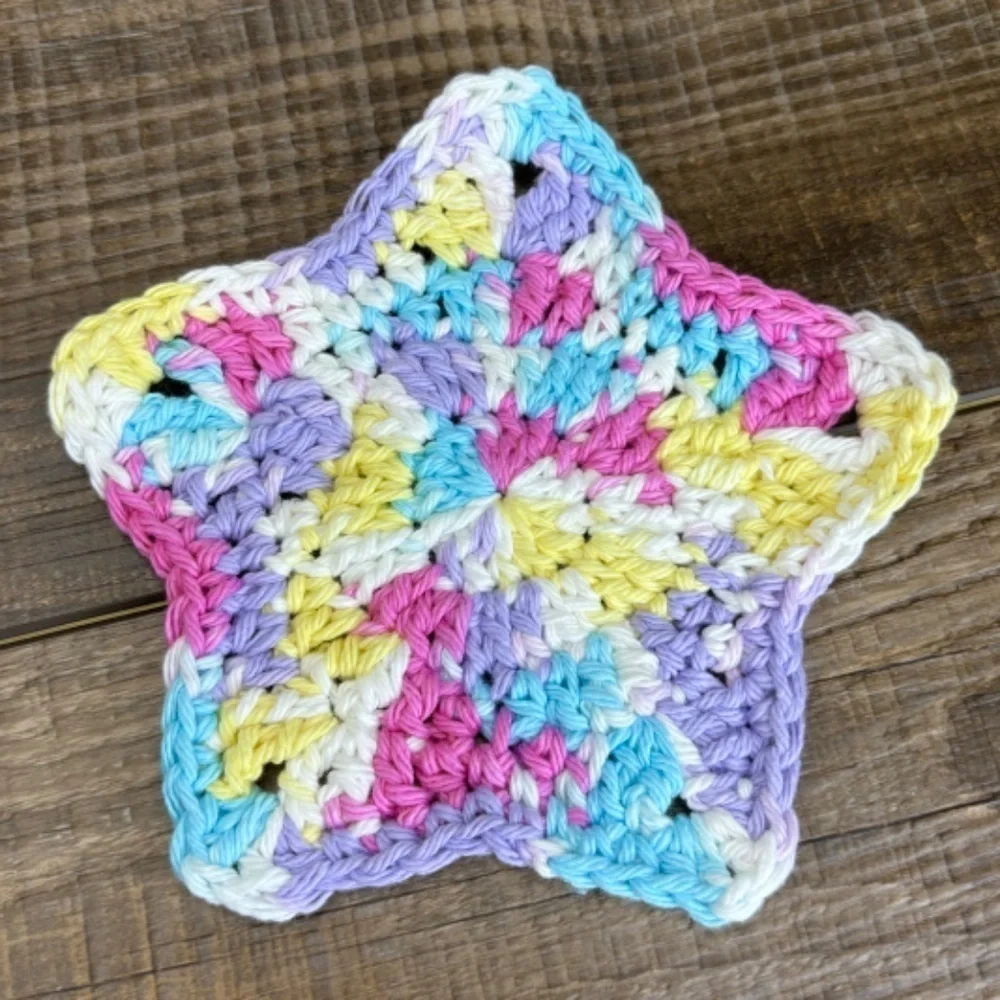 Pastel Star Cup Mug‎ Coasters Set of 4 Handcrafted Crochet by Seller Cotton
